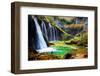 Waterfall in Forest. Crystal Clear Water. Plitvice Lakes, Croatia-Michal Bednarek-Framed Photographic Print