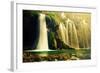 Waterfall in Forest. Crystal Clear Water. Plitvice Lakes, Croatia-Michal Bednarek-Framed Photographic Print