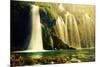 Waterfall in Forest. Crystal Clear Water. Plitvice Lakes, Croatia-Michal Bednarek-Mounted Photographic Print
