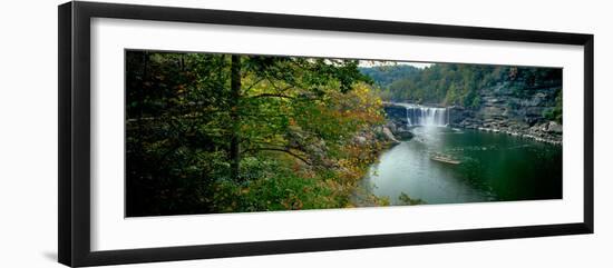 Waterfall in forest, Cumberland Falls, Cumberland Falls State Park, Kentucky, USA-null-Framed Photographic Print