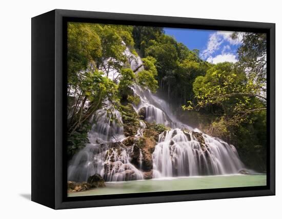 Waterfall in forest-Fadil-Framed Stretched Canvas