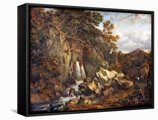 Waterfall in Glen Shira near Inverraray, 1822 (Oil on Canvas)-Patrick Nasmyth-Framed Stretched Canvas