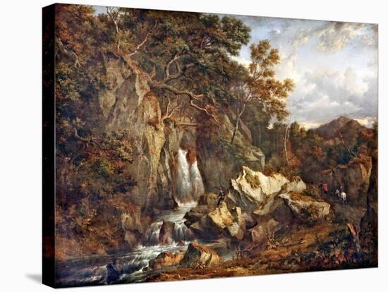 Waterfall in Glen Shira near Inverraray, 1822 (Oil on Canvas)-Patrick Nasmyth-Stretched Canvas