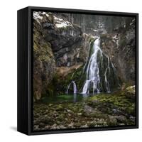 Waterfall in Golling, Salzburg, Austria-Dieter Meyrl-Framed Stretched Canvas