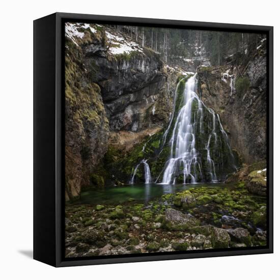 Waterfall in Golling, Salzburg, Austria-Dieter Meyrl-Framed Stretched Canvas