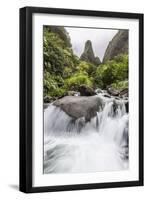 Waterfall in Iao Valley State Park, Maui, Hawaii, United States of America, Pacific-Michael Nolan-Framed Photographic Print