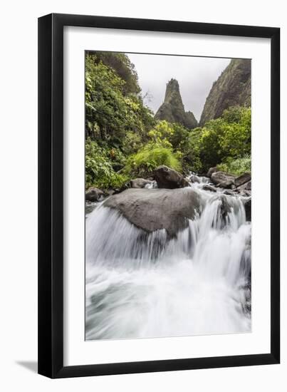 Waterfall in Iao Valley State Park, Maui, Hawaii, United States of America, Pacific-Michael Nolan-Framed Photographic Print