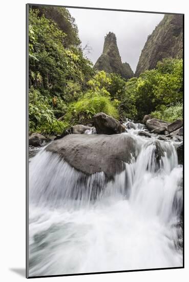 Waterfall in Iao Valley State Park, Maui, Hawaii, United States of America, Pacific-Michael Nolan-Mounted Photographic Print