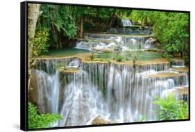 Waterfall in Kanchanaburi Province, Thailand-Pongphan Ruengchai-Framed Stretched Canvas