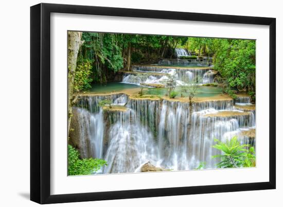 Waterfall in Kanchanaburi Province, Thailand-Pongphan Ruengchai-Framed Photographic Print