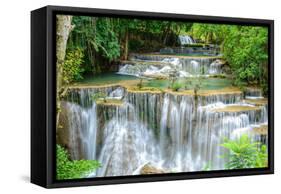 Waterfall in Kanchanaburi Province, Thailand-Pongphan Ruengchai-Framed Stretched Canvas