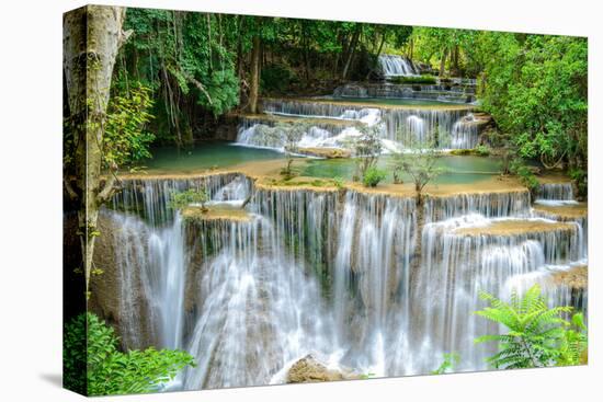 Waterfall in Kanchanaburi Province, Thailand-Pongphan Ruengchai-Stretched Canvas