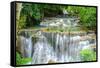 Waterfall in Kanchanaburi Province, Thailand-Pongphan Ruengchai-Framed Stretched Canvas