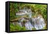 Waterfall in Kanchanaburi Province, Thailand-Pongphan Ruengchai-Framed Stretched Canvas