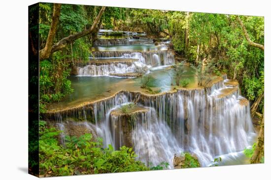 Waterfall in Kanchanaburi Province, Thailand-Pongphan Ruengchai-Stretched Canvas