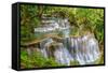 Waterfall in Kanchanaburi Province, Thailand-Pongphan Ruengchai-Framed Stretched Canvas