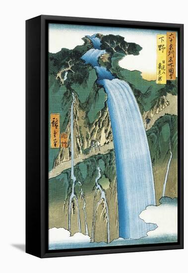 Waterfall in Nikko Mountains (Province of Shimotsuke-null-Framed Stretched Canvas