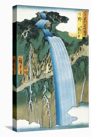 Waterfall in Nikko Mountains (Province of Shimotsuke-null-Stretched Canvas