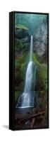 Waterfall in Olympic National Rainforest-null-Framed Stretched Canvas