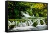 Waterfall in Plitvice Lakes National Park, UNESCO World Heritage Site, Croatia, Europe-Laura Grier-Framed Stretched Canvas