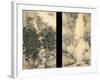 Waterfall in Spring and Autumn (Set of Two Hanging Scroll), 1893-Kishi Chikudo-Framed Giclee Print