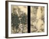 Waterfall in Spring and Autumn (Set of Two Hanging Scroll), 1893-Kishi Chikudo-Framed Giclee Print