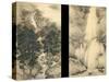 Waterfall in Spring and Autumn (Set of Two Hanging Scroll), 1893-Kishi Chikudo-Stretched Canvas