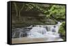 Waterfall in the Monbachtal, Black Forest, Baden-Wurttemberg, Germany-Markus Lange-Framed Stretched Canvas