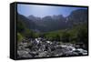 Waterfall in the Nahuel Huapi National Park, Argentina, South America-Michael Runkel-Framed Stretched Canvas