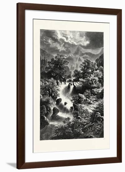 Waterfall in the Pyrenees-Albert Rieger-Framed Giclee Print