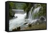 Waterfall in Xiaoqikong Rain Forest, Guizhou Province, China, Asia-Bruno Morandi-Framed Stretched Canvas