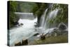 Waterfall in Xiaoqikong Rain Forest, Guizhou Province, China, Asia-Bruno Morandi-Stretched Canvas