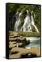 Waterfall in Xiaoqikong Rain Forest, Guizhou Province, China, Asia-Bruno Morandi-Framed Stretched Canvas