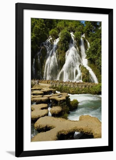 Waterfall in Xiaoqikong Rain Forest, Guizhou Province, China, Asia-Bruno Morandi-Framed Photographic Print