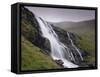 Waterfall, Laksa River Near Hellur, Eysturoy Island, Faroe Islands, Denmark, Europe-Patrick Dieudonne-Framed Stretched Canvas