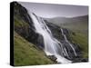 Waterfall, Laksa River Near Hellur, Eysturoy Island, Faroe Islands, Denmark, Europe-Patrick Dieudonne-Stretched Canvas