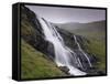 Waterfall, Laksa River Near Hellur, Eysturoy Island, Faroe Islands, Denmark, Europe-Patrick Dieudonne-Framed Stretched Canvas