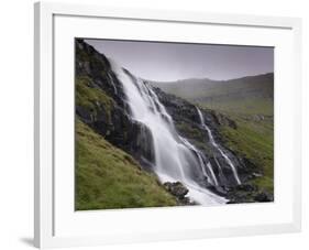 Waterfall, Laksa River Near Hellur, Eysturoy Island, Faroe Islands, Denmark, Europe-Patrick Dieudonne-Framed Photographic Print