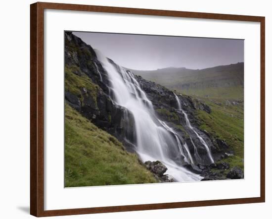 Waterfall, Laksa River Near Hellur, Eysturoy Island, Faroe Islands, Denmark, Europe-Patrick Dieudonne-Framed Photographic Print