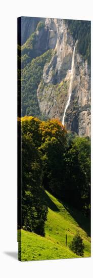 Waterfall, Lauterbrunnen Valley, Wengen, Lauterbrunnen, Interlaken-Oberhasli, Bernese Oberland-null-Stretched Canvas