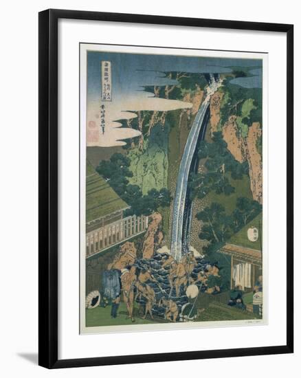 Waterfall of Roben, Oyama, Japan, 1827-Katsushika Hokusai-Framed Giclee Print