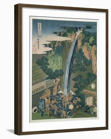 Waterfall of Roben, Oyama, Japan, 1827-Katsushika Hokusai-Framed Giclee Print