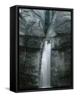 Waterfall Off Myrdalsjoekull Glacier-Micha Pawlitzki-Framed Stretched Canvas