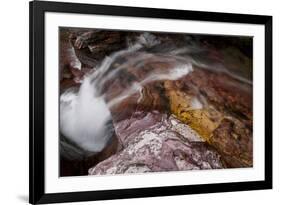 Waterfall on a Stream in Glacier National Park, Glacier County, Montana-Steven Gnam-Framed Photographic Print