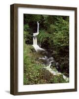 Waterfall on Hoaroak Water, Watersmeet, Lynmouth, Devon, England, United Kingdom-Pearl Bucknall-Framed Photographic Print