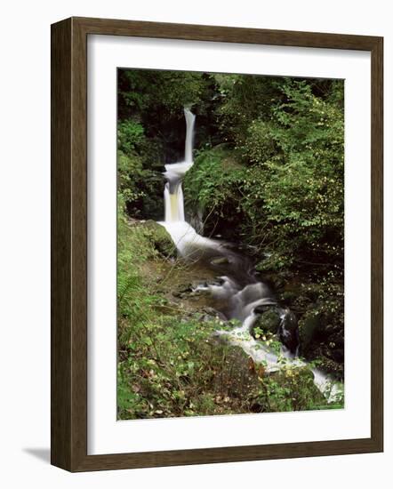 Waterfall on Hoaroak Water, Watersmeet, Lynmouth, Devon, England, United Kingdom-Pearl Bucknall-Framed Photographic Print