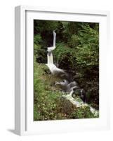 Waterfall on Hoaroak Water, Watersmeet, Lynmouth, Devon, England, United Kingdom-Pearl Bucknall-Framed Photographic Print