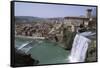 Waterfall on Italian River-Vittoriano Rastelli-Framed Stretched Canvas