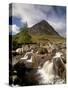 Waterfall on River Coupall, Glen Etive, Near Glencoe, Highland Region, Scotland, UK-Patrick Dieudonne-Stretched Canvas