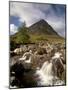 Waterfall on River Coupall, Glen Etive, Near Glencoe, Highland Region, Scotland, UK-Patrick Dieudonne-Mounted Photographic Print